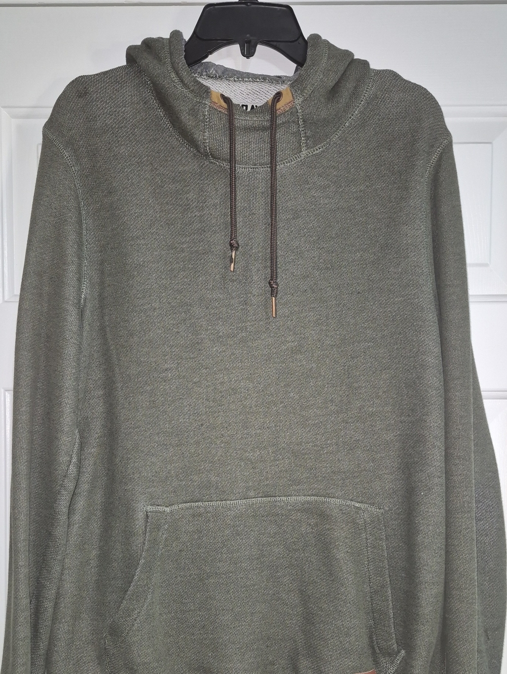 Dravus Hoodie Men Medium Green Sweatshirt Knit Pullover Pockets distressed